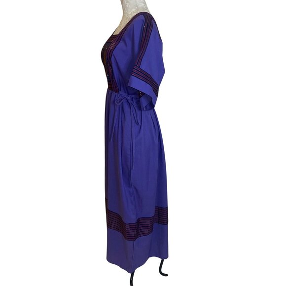 Meo Fashions By Kit Vintage Womens Dress Size Large Purple Kimono Sleeve Maxi - Picture 2 of 16